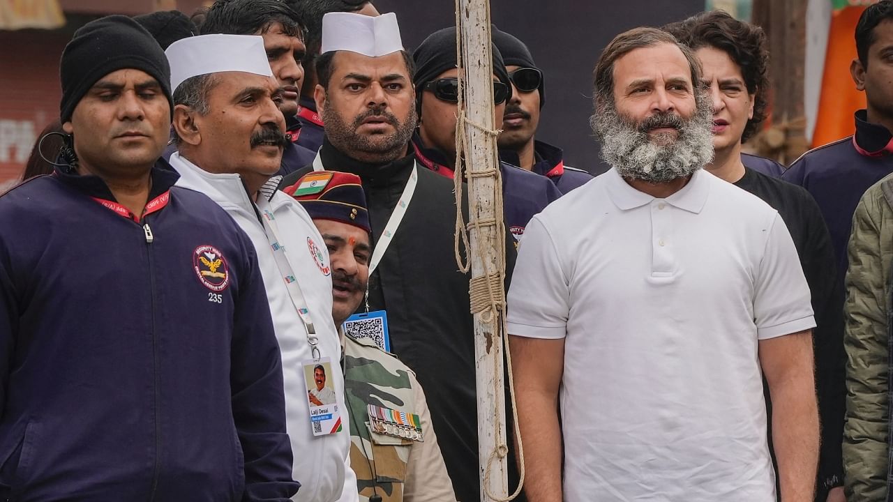 In Pics: Rahul Gandhi Hoists Tricolour At Srinagar's Lal Chowk